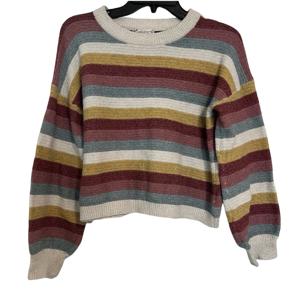Pink Rose Striped Sweater